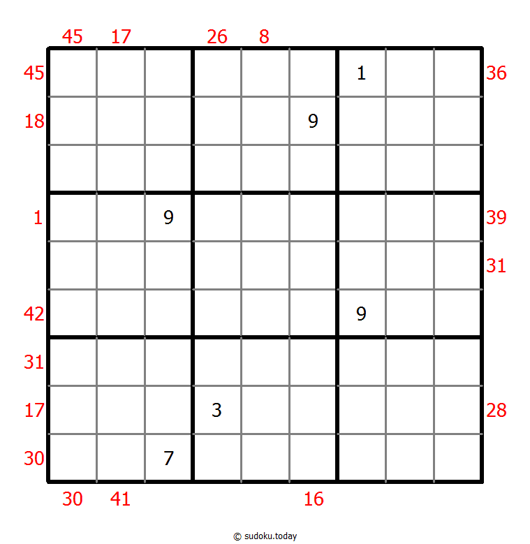 X Sums Sudoku